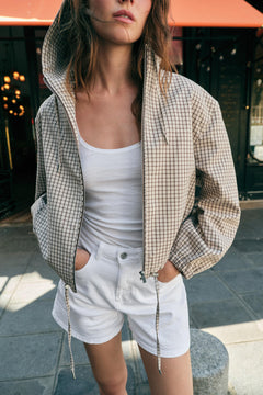 The Chloe Plaid Hooded Jacket