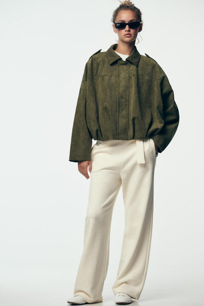 Ember Faux Suede Crop Jacket