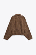 Ember Faux Suede Crop Jacket