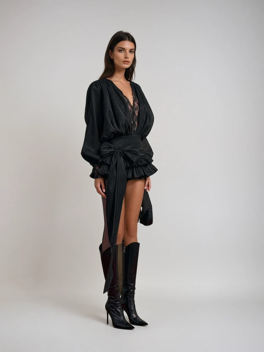 Valentina Mini Ruffle Lace Dress