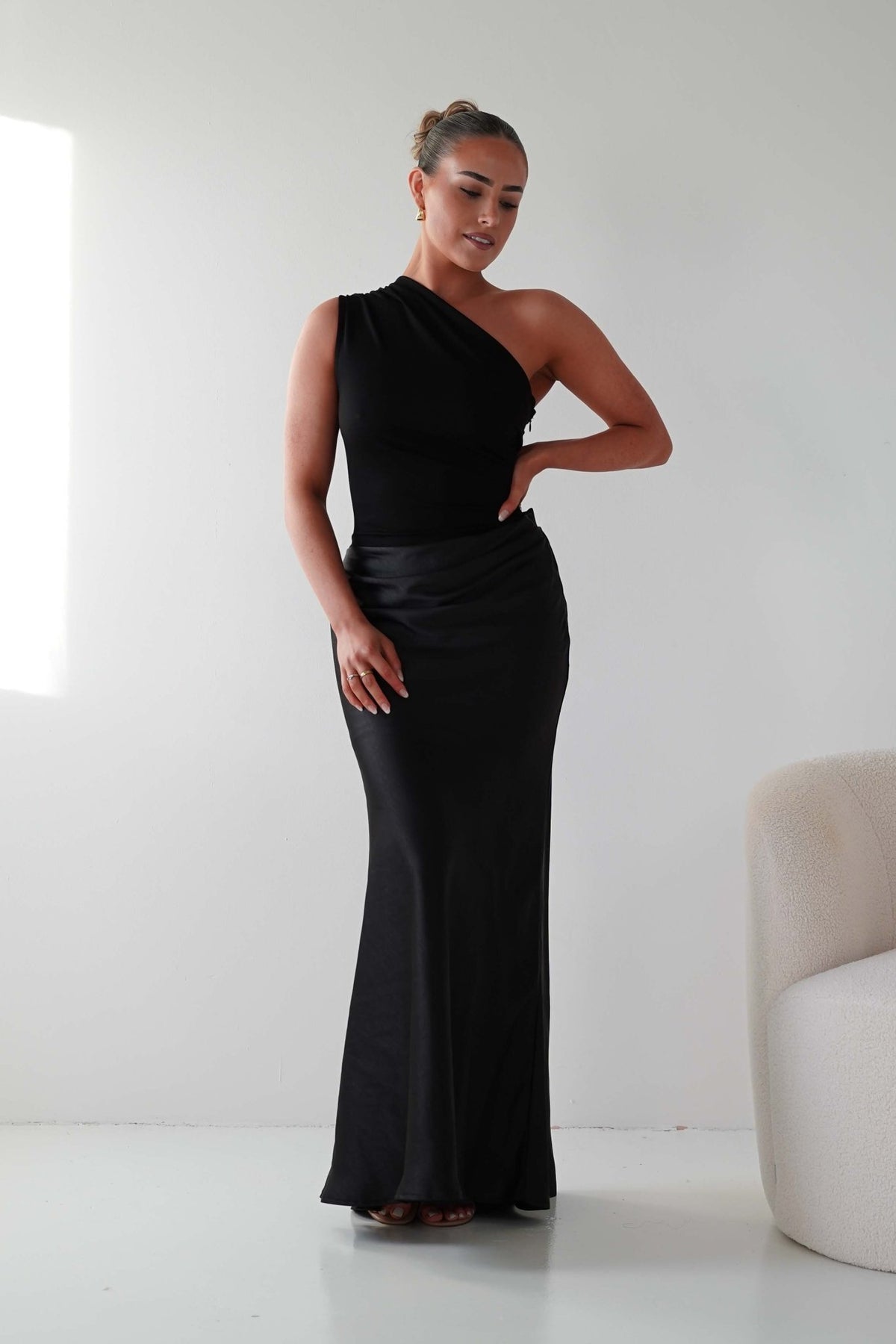 Silk Temptress One Shoulder Maxi Dress