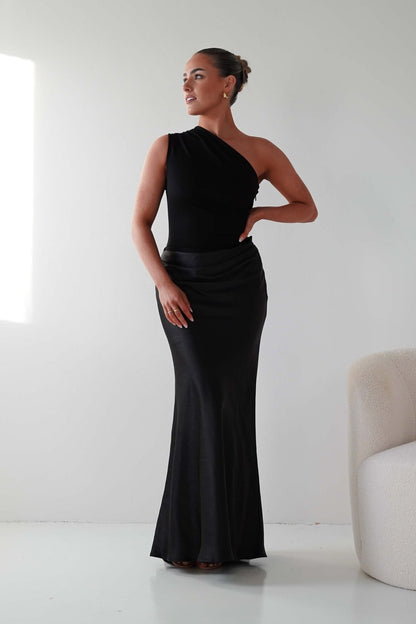Silk Temptress One Shoulder Maxi Dress