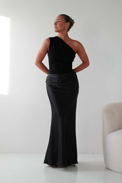 Silk Temptress One Shoulder Maxi Dress