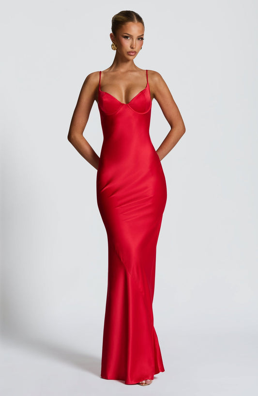 La Rouge Satin Maxi