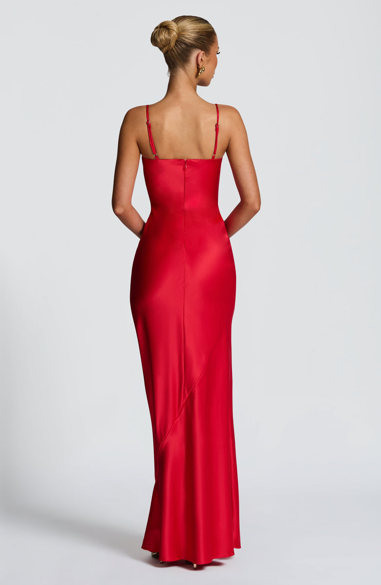 La Rouge Satin Maxi
