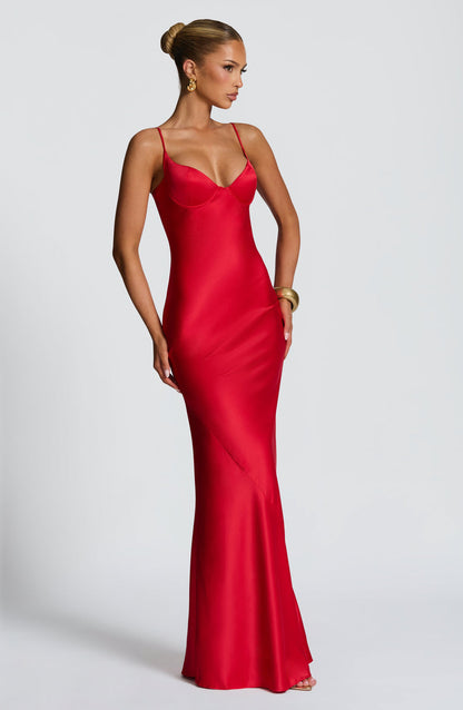 La Rouge Satin Maxi
