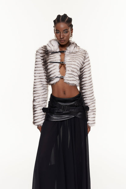 Untamed Cropped Faux Fur Jacket