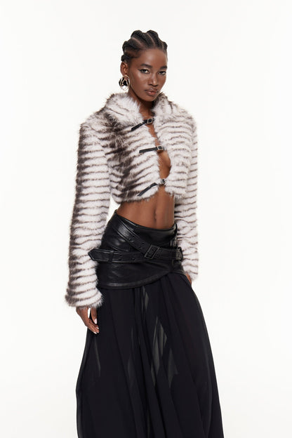 Untamed Cropped Faux Fur Jacket