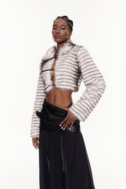 Untamed Cropped Faux Fur Jacket
