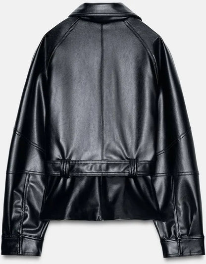 Ryder Faux Leather Peplum Jacket
