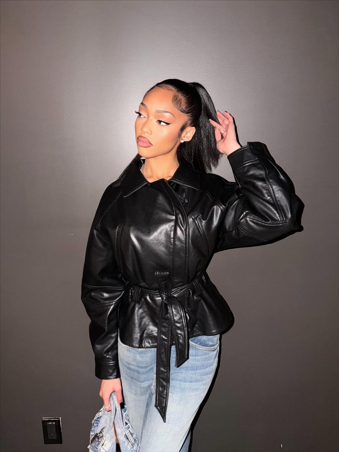 Ryder Faux Leather Peplum Jacket