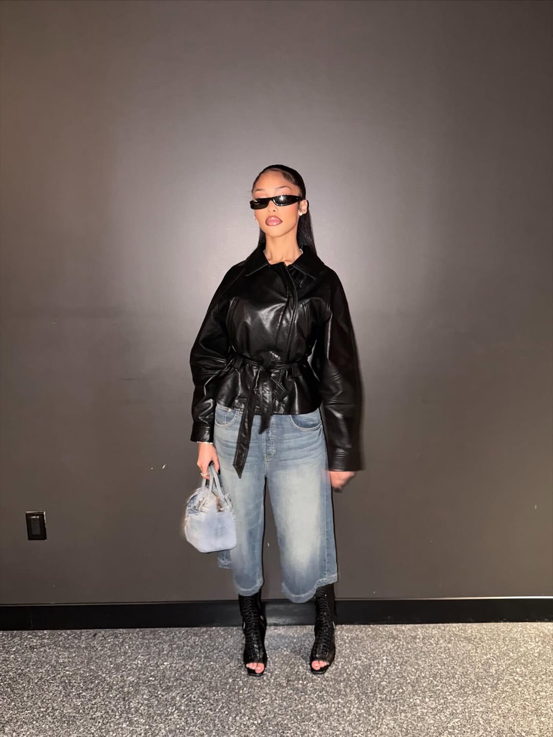 Ryder Faux Leather Peplum Jacket