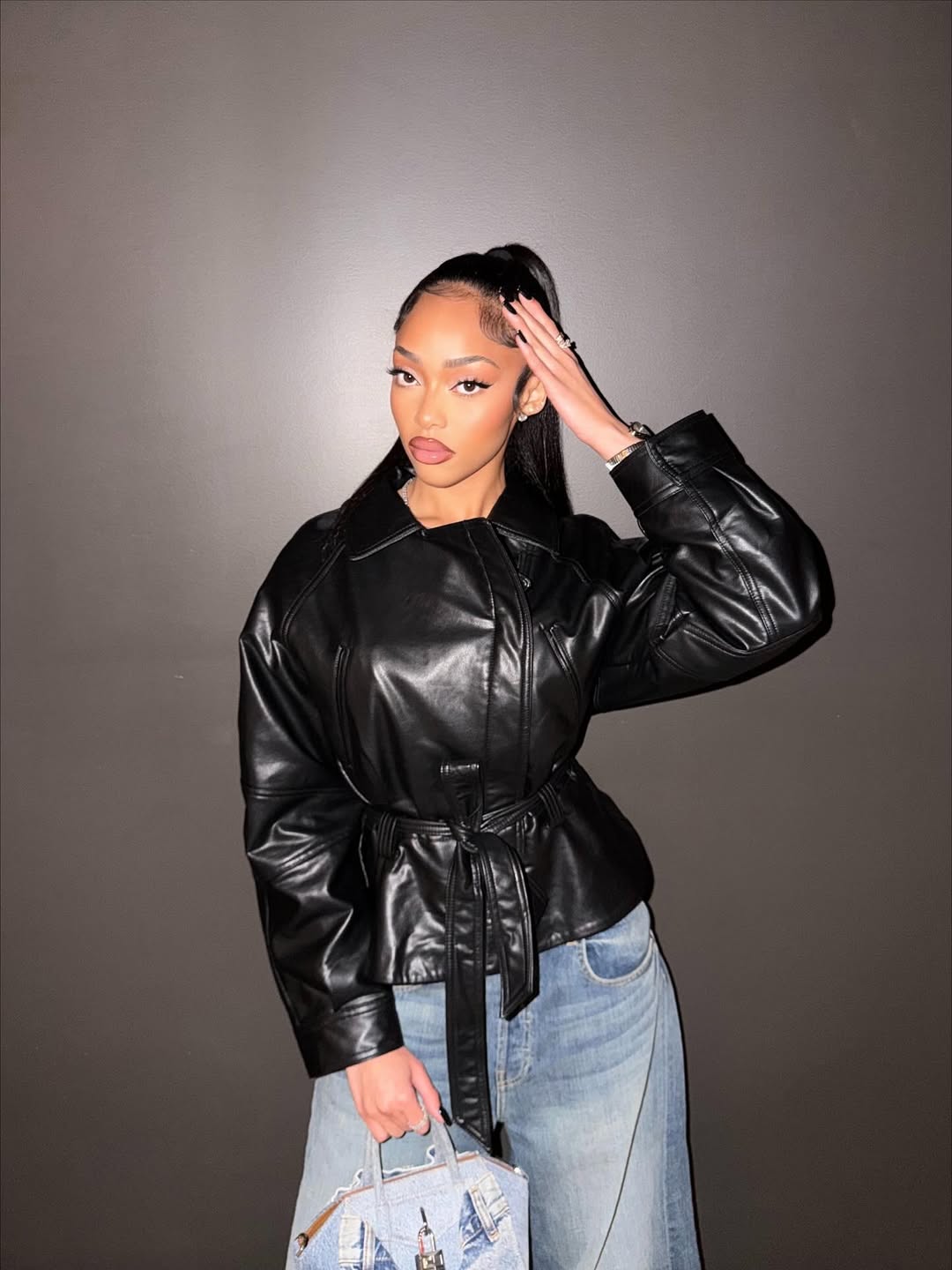 Ryder Faux Leather Peplum Jacket