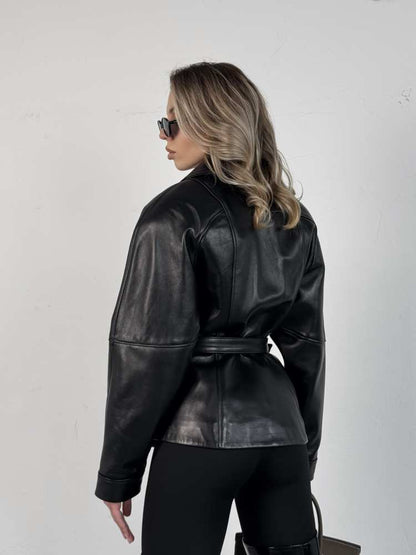 Ryder Faux Leather Peplum Jacket