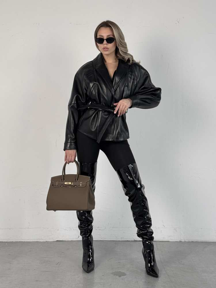 Ryder Faux Leather Peplum Jacket