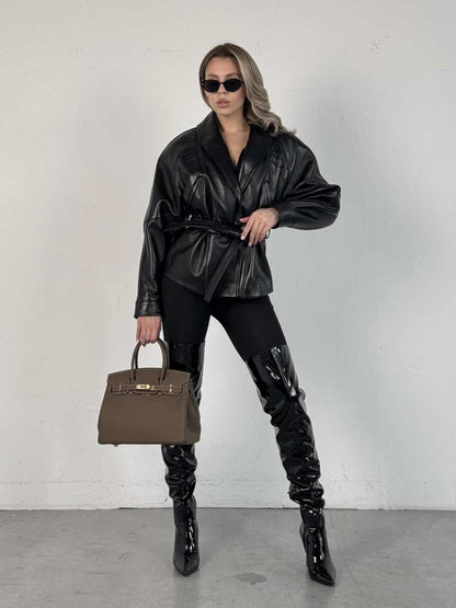 Ryder Faux Leather Peplum Jacket