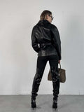 Ryder Faux Leather Peplum Jacket