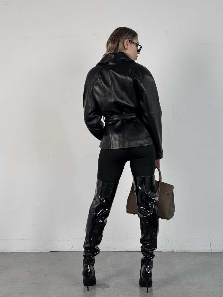 Ryder Faux Leather Peplum Jacket