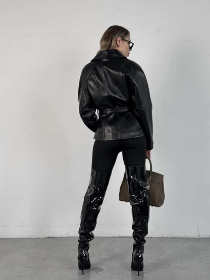 Ryder Faux Leather Peplum Jacket
