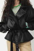 Ryder Faux Leather Peplum Jacket