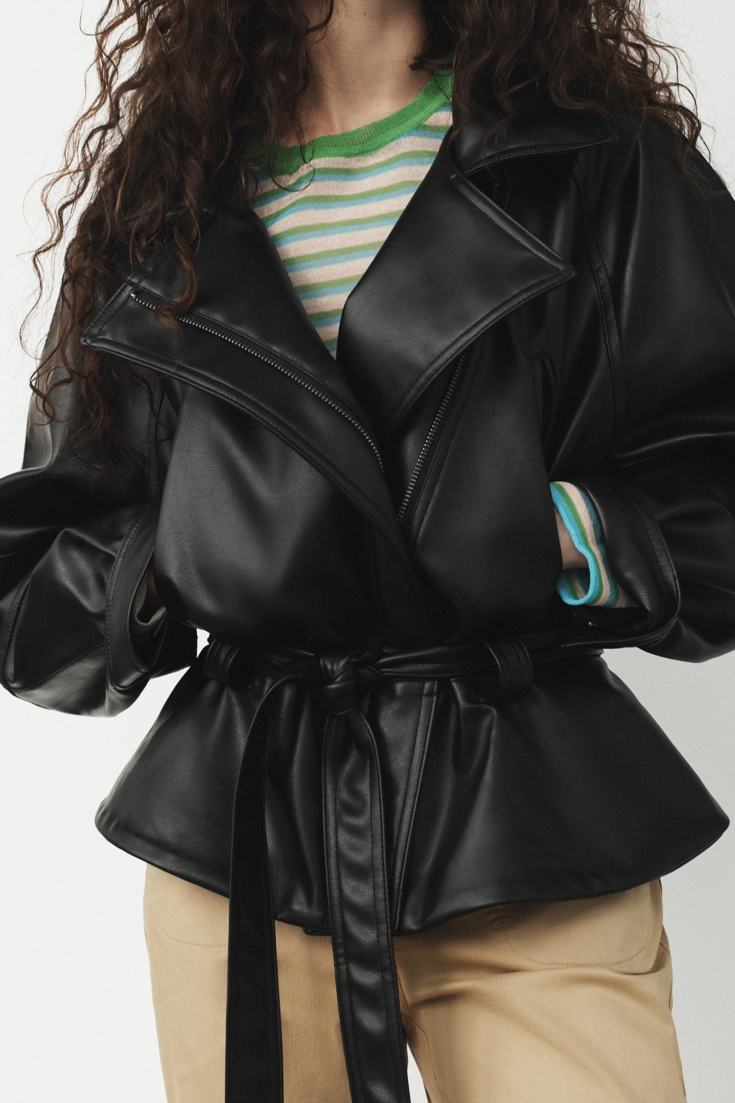Ryder Faux Leather Peplum Jacket