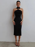 Zarinè Sculpted Halter Midi Dress