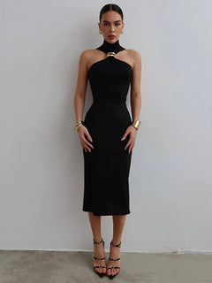 Zarinè Sculpted Halter Midi Dress