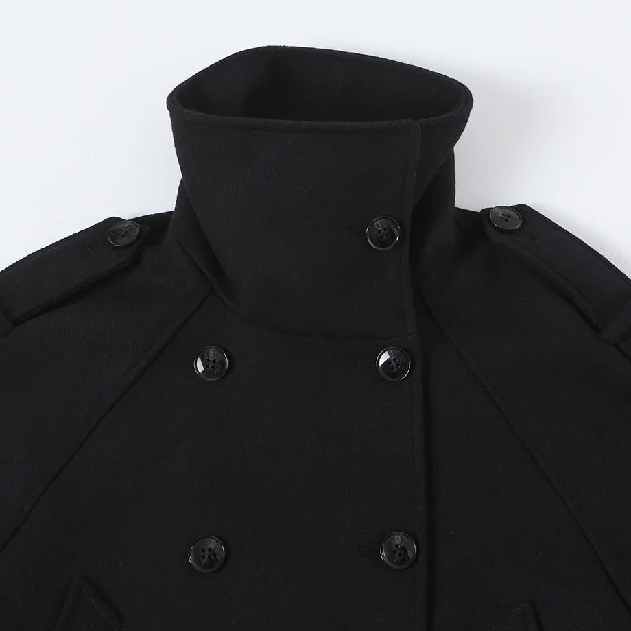 Chic High Neck Cropped Coat