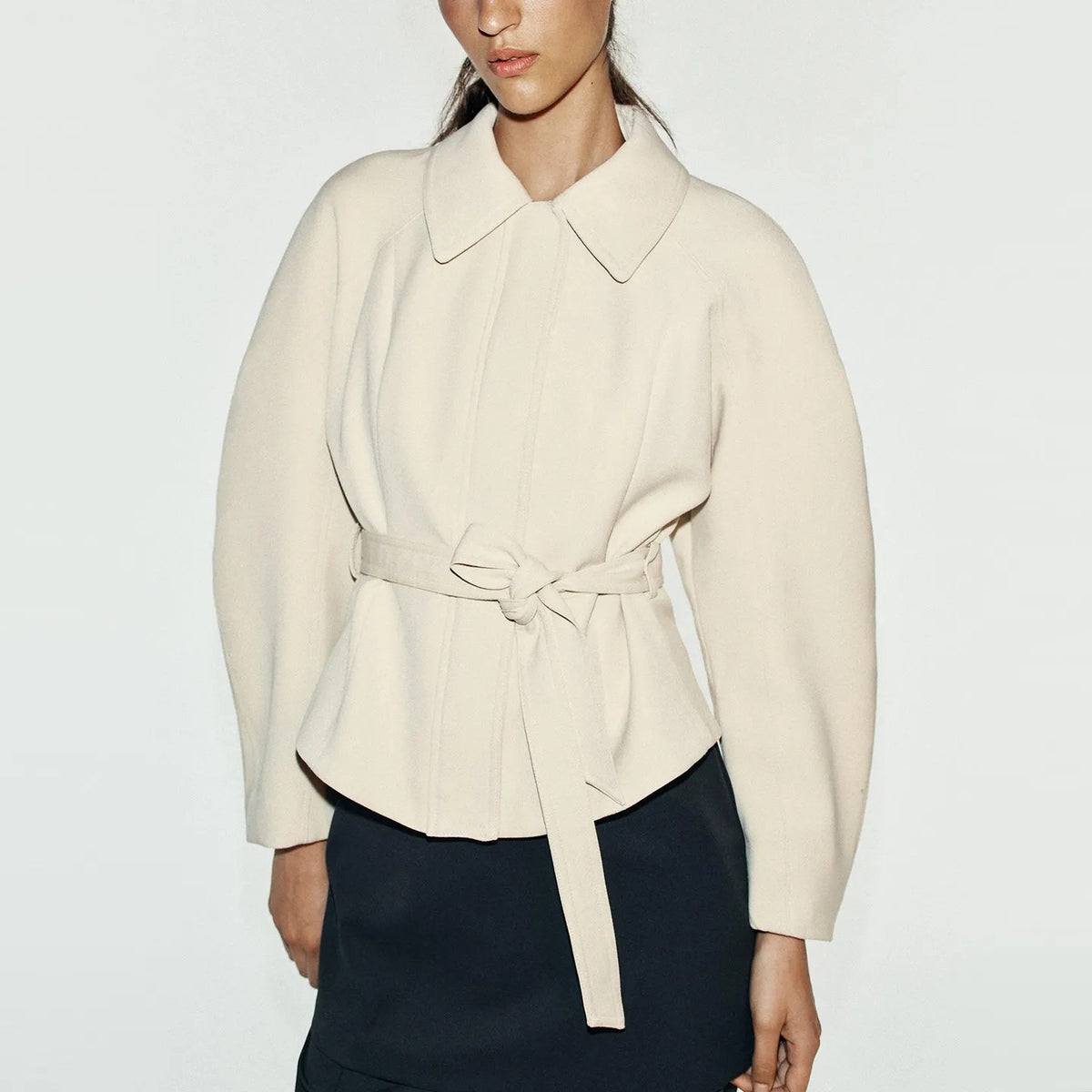 Belted Tailored Cropped Jacket