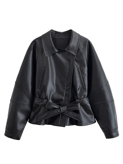 Ryder Faux Leather Peplum Jacket