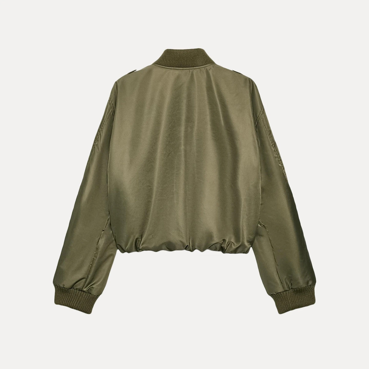 Green Buckle Detail Bomber Jacket