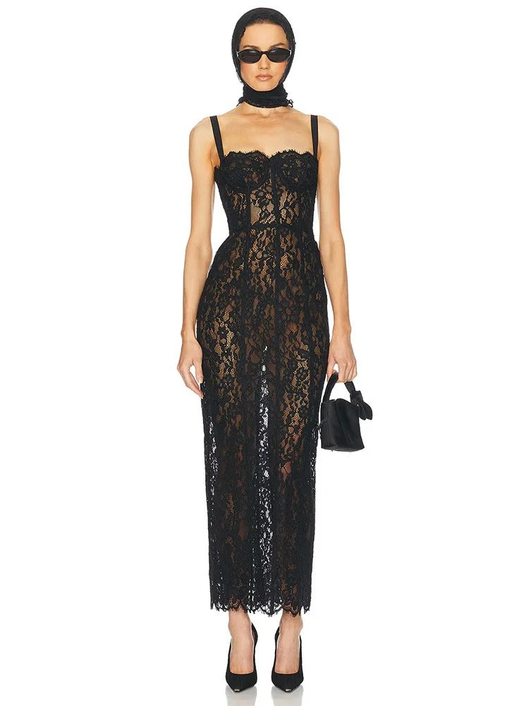 L'Ombre Sheer Lace Maxi