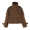 Chic High Neck Cropped Coat