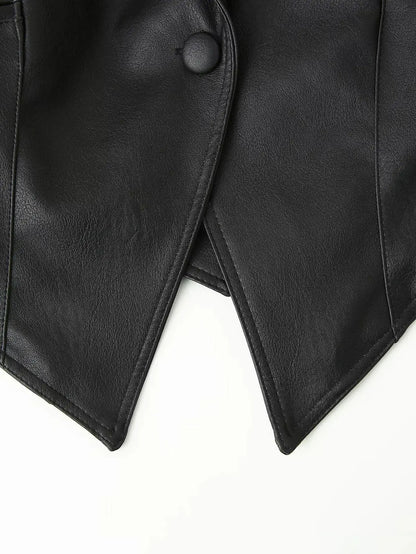 Axis Faux Leather Belted Jacket