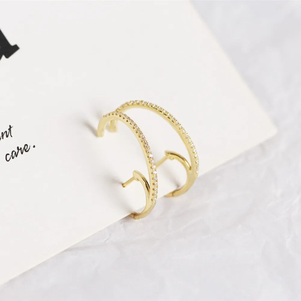 Solstice Drop – Crystal Embellished Circle Earring