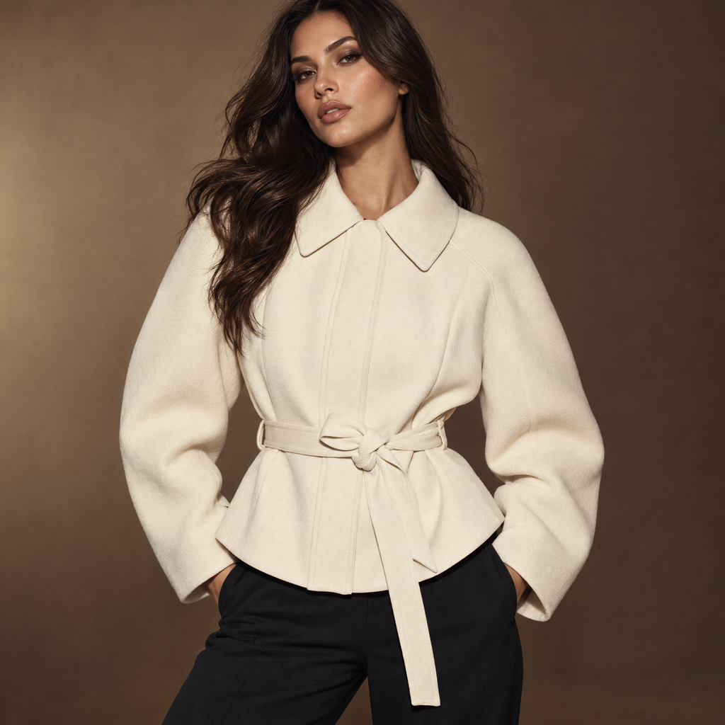 Belted Tailored Cropped Jacket