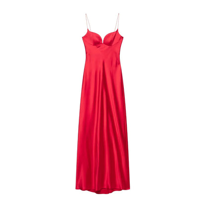 La Rouge Satin Maxi